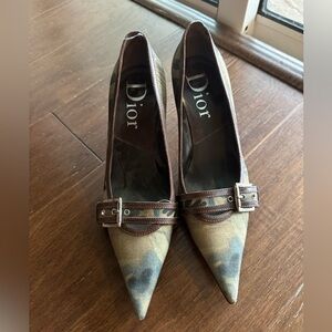 vintage dior galliano camo floral shoes 37.5 (7)